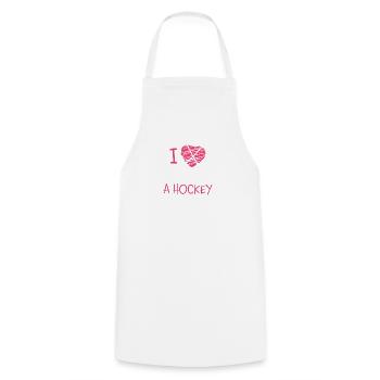 I love being a hockey mom - Cooking Apron - white - Front - AI Model Male 185 dark (185cm)