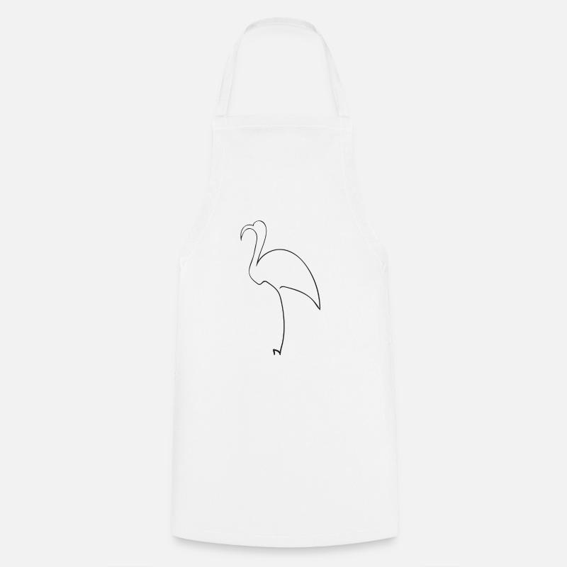 Flamant rose - Tablier de cuisine - blanc