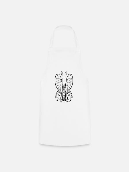 Ausmaldbild Schmetterling - Kochschürze - Weiß