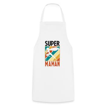 super MAMAN - Tablier de cuisine - blanc - Devant - AI Model Male 185 dark (185cm)