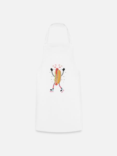 Rollerskaten Rollerskater Skaten Hot Dog Pommes - Kochschürze - Weiß