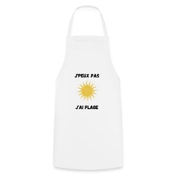 j peux pas j ai plage - Tablier de cuisine - blanc - Devant - AI Model Male 185 dark (185cm)