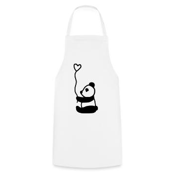 cute panda full of love - Cooking Apron - white - Front - AI Model Male 185 dark (185cm)