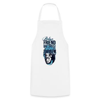 Funny Chill Relax friend monkey gorilla gift - Cooking Apron - white - Front - AI Model Male 185 dark (185cm)