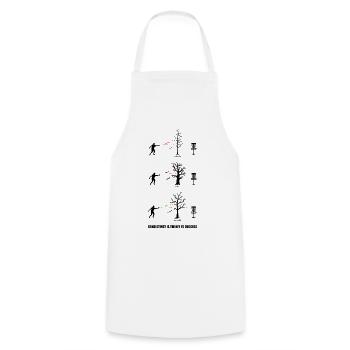 discgolf, frisbee golf, arbres, disque, loisirs, sports - Tablier de cuisine - blanc - Devant - AI Model Male 185 dark (185cm)