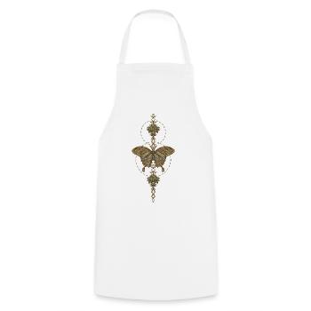 The elegance of the butterfly. - Cooking Apron - white - Front - AI Model Male 185 dark (185cm)