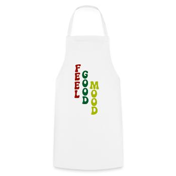 Feel Good Mood Vertical Typography - Cooking Apron - white - Front - AI Model Male 185 dark (185cm)