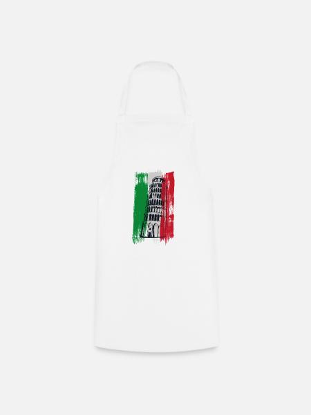 Schiefer Turm von Pisa – Italienische Ikone - Kochschürze - Weiß