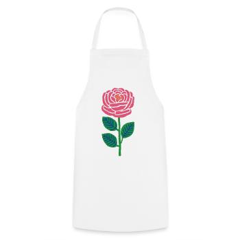 Pink Rose Pop Style - Cooking Apron - white - Front - AI Model Male 185 dark (185cm)