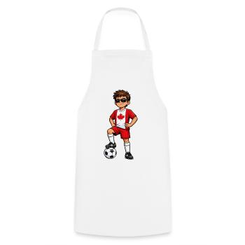 Drapeau canadien des Soccer Boy Canada Fan - Tablier de cuisine - blanc - Devant - AI Model Male 185 dark (185cm)