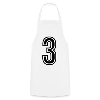 3 Number Symbol - Cooking Apron - white - Front - AI Model Male 185 dark (185cm)
