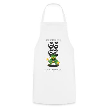 Frog Player Level Up - Cooking Apron - white - Front - AI Model Male 185 dark (185cm)