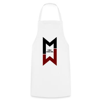 "Wish Master" modernes Monogramm-Logo-Design - Kochschürze - Weiß - Vorne - AI Model Male 185 dark (185cm)