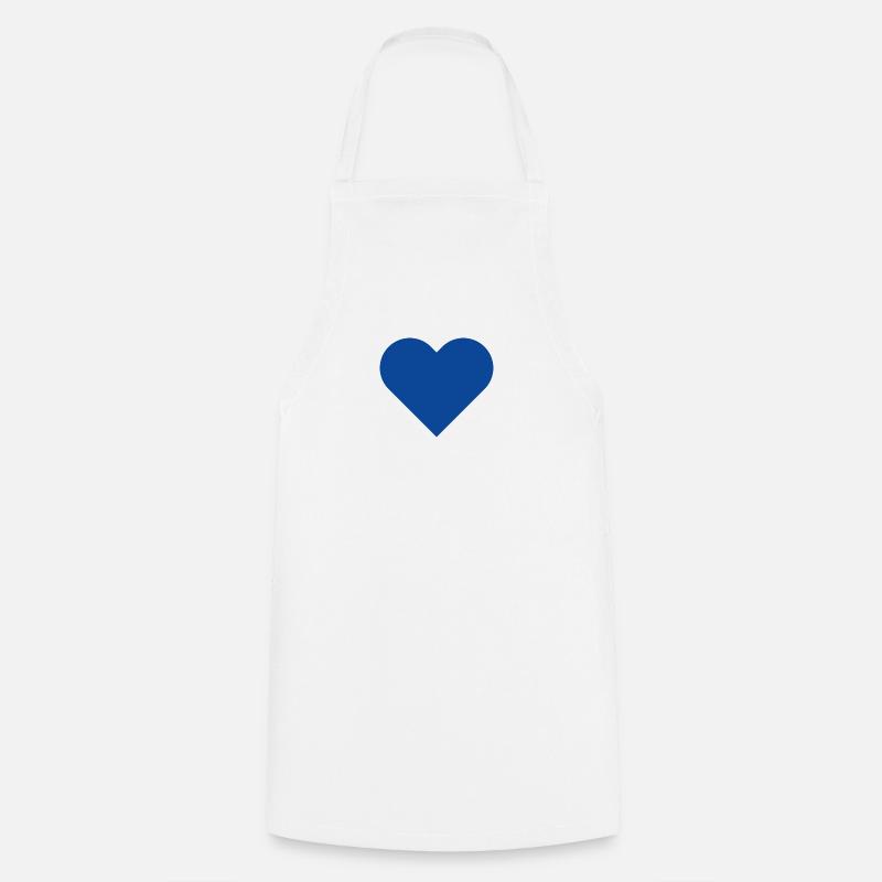 CUORE blu - Grembiule da cucina - bianco