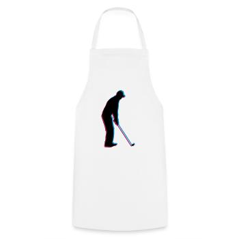 3D Silhouette Golf - Kochschürze - Weiß - Vorne - AI Model Male 185 dark (185cm)