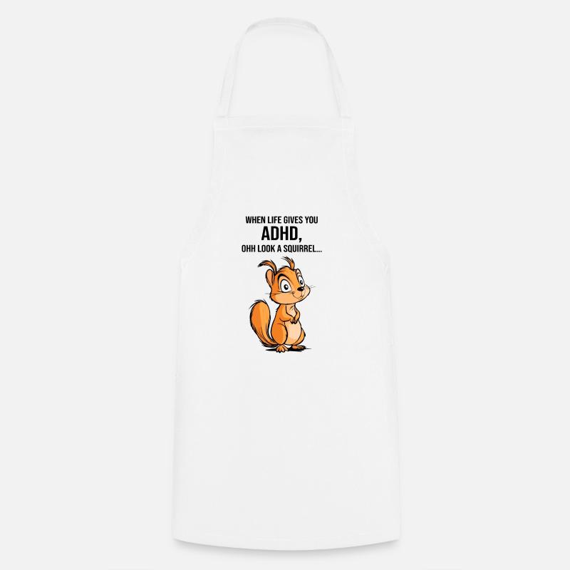 ADHS Eichhörnchen - Kochschürze - Weiß