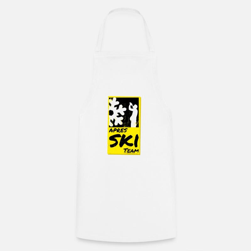 Équipe d’après-ski noir jaune - Tablier de cuisine - blanc