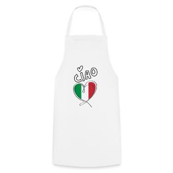Ciao Italia - Cooking Apron - white - Front - AI Model Male 185 dark (185cm)