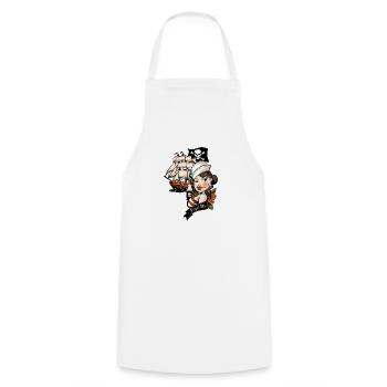 Piraten Liebe Tattoo - Kochschürze - Weiß - Vorne - AI Model Male 185 dark (185cm)