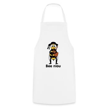 bee niou - Tablier de cuisine - blanc - Devant - AI Model Male 185 dark (185cm)
