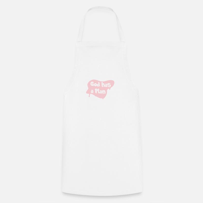 God has a plan - Cooking Apron - white