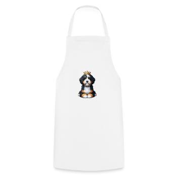Couronne de chien Bernedoodle - Tablier de cuisine - blanc - Devant - AI Model Male 185 dark (185cm)