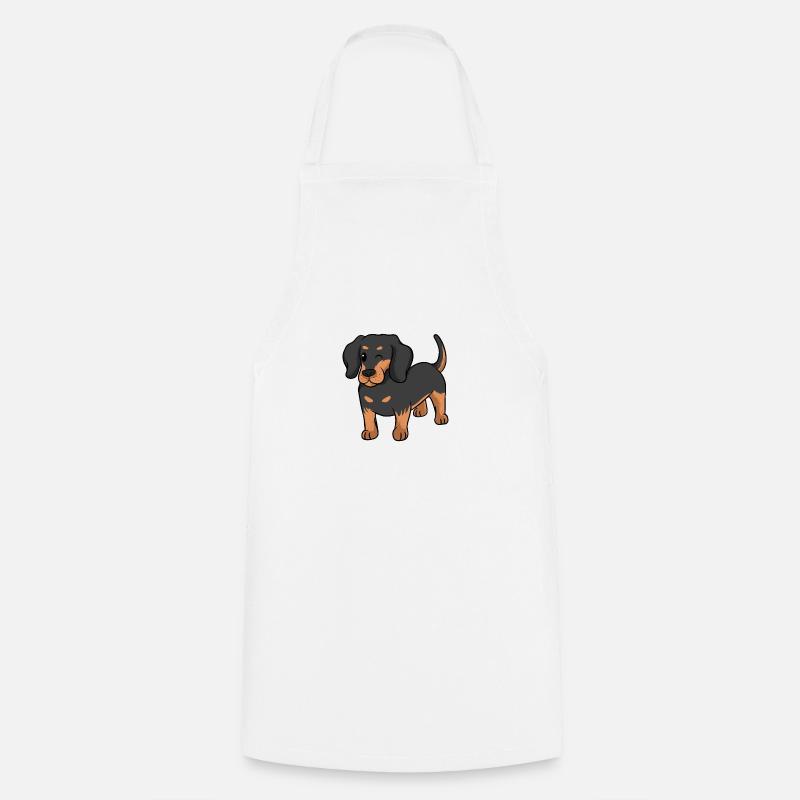 dachshund - Cooking Apron - white
