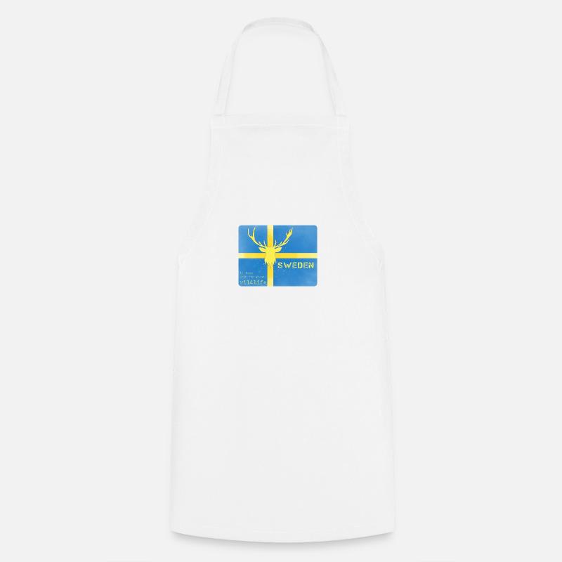 Faune de la Suède Drapeau de la Suède - Tablier de cuisine - blanc