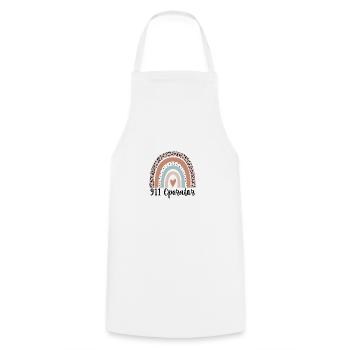 91 Operator Rainbow Leopard Funny - Cooking Apron - white - Front - AI Model Male 185 dark (185cm)