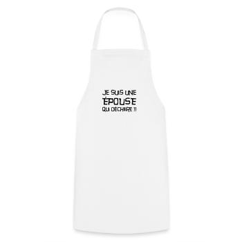 Mariage Amour Marié Mariée EJG EVJF Mari Femme - Tablier de cuisine - blanc - Devant - AI Model Male 185 dark (185cm)