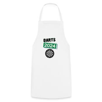 Dart Spieler Darts Team Turnier Mannschaft in 2024 - Kochschürze - Weiß - Vorne - AI Model Male 185 dark (185cm)