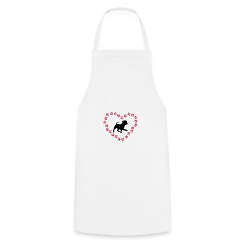 Chien, amour de chien - Tablier de cuisine - blanc - Devant - AI Model Male 185 dark (185cm)