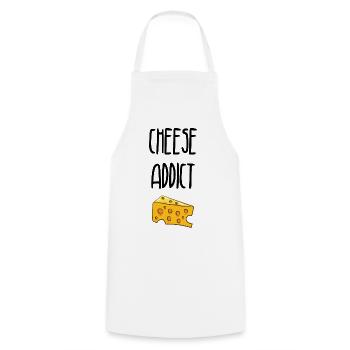 Cheese Addict / Cheese Addict - Cooking Apron - white - Front - AI Model Male 185 dark (185cm)