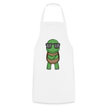 Turtle with sunglasses - Cooking Apron - white - Front - AI Model Male 185 dark (185cm)