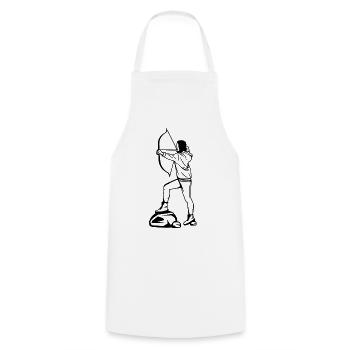 Archer Sketch - Cooking Apron - white - Front - AI Model Male 185 dark (185cm)