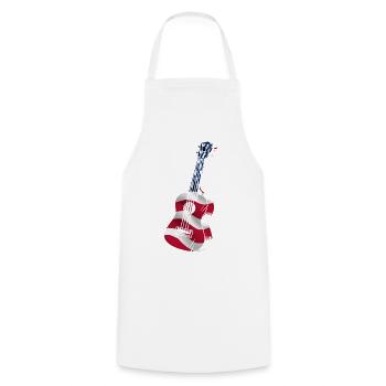 Hawaiian Ukulele Uke American Flag - Kochschürze - Weiß - Vorne - AI Model Male 185 dark (185cm)