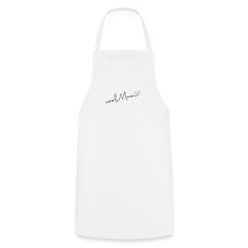 Cool Mom Minimalist Line Smile Mama Shirt - Cooking Apron - white - Front - AI Model Male 185 dark (185cm)