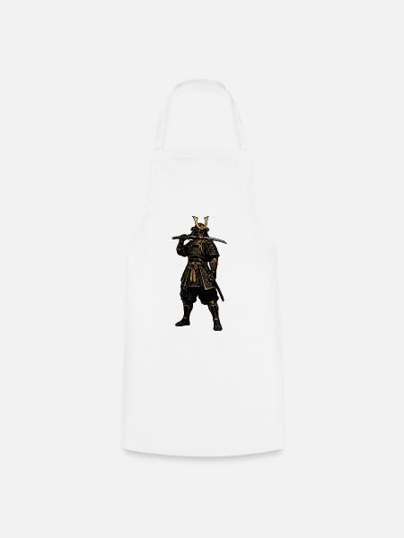 Samurai-Krieger in goldener Rüstung - Kochschürze - Weiß