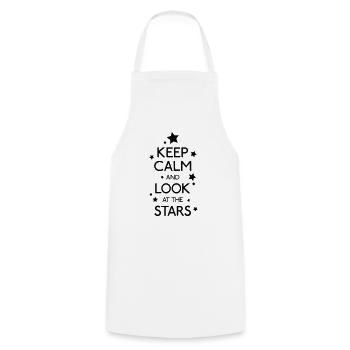 keep calm and look at the stars - Cooking Apron - white - Front - AI Model Male 185 dark (185cm)