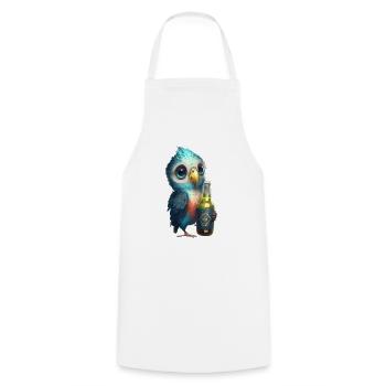 Perroquet doux à la bière - Tablier de cuisine - blanc - Devant - AI Model Male 185 dark (185cm)