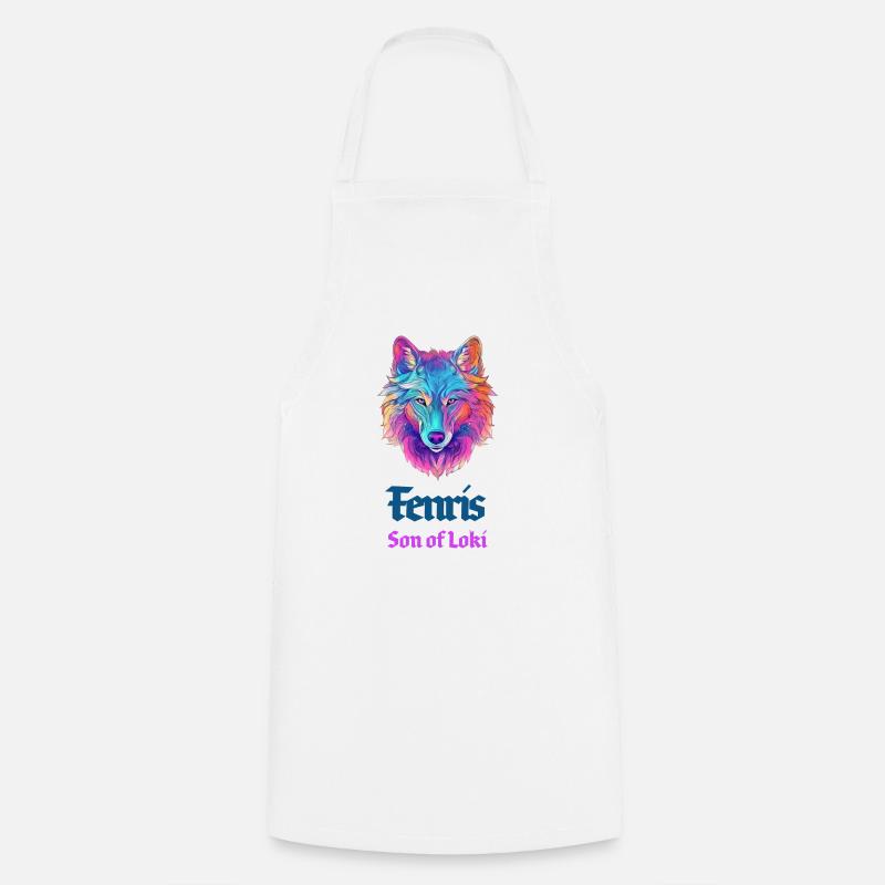 Der Fenriswolf, Kind des Loki - Kochschürze - Weiß