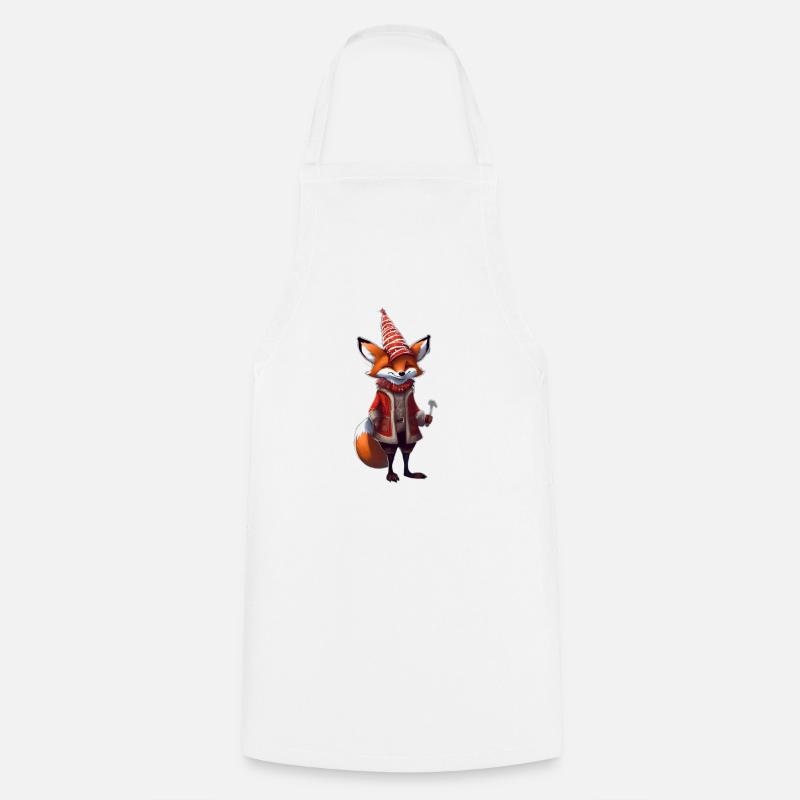 Christmas Festive Fox - Cooking Apron - white