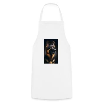 Dog German Shepherd - Cooking Apron - white - Front - AI Model Male 185 dark (185cm)