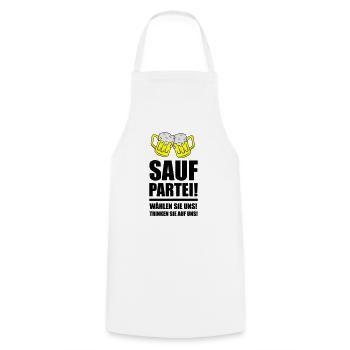sauf partei - Kochschürze - Weiß - Vorne - AI Model Male 185 dark (185cm)