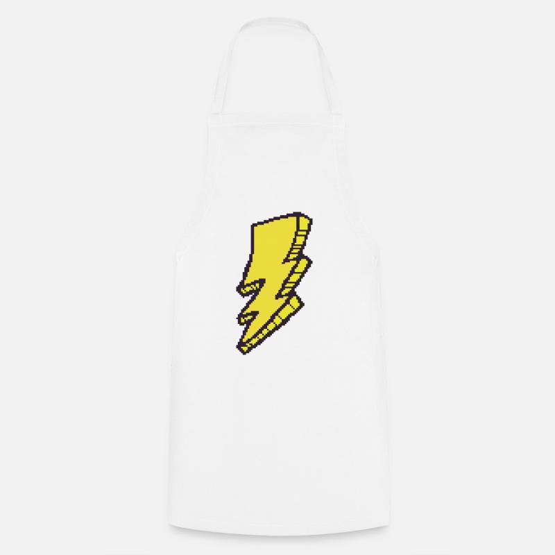 Pixel-Art Lightning - Tablier de cuisine - blanc