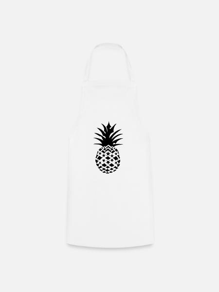 Saftige Ananas mit Sternen - Kochschürze - Weiß