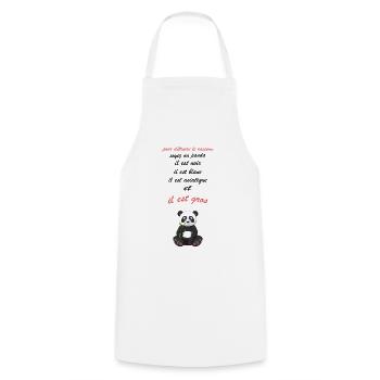 pour détruire le racisme soyez un panda humour - Tablier de cuisine - blanc - Devant - AI Model Male 185 dark (185cm)