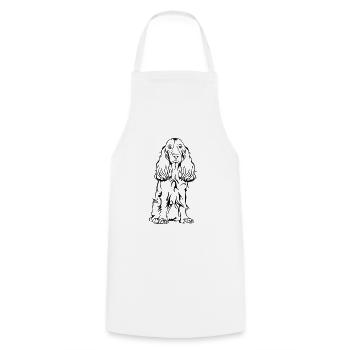 COCKER SPANIEL sitting dog dogs Wilsigns - Cooking Apron - white - Front - AI Model Male 185 dark (185cm)