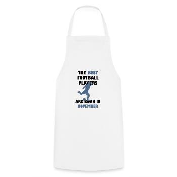 Joueur de football entraîneur de football cadeau novembre - Tablier de cuisine - blanc - Devant - AI Model Male 185 dark (185cm)
