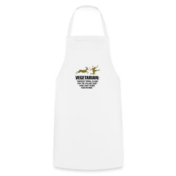 Vegetarians are weak people - Cooking Apron - white - Front - AI Model Male 185 dark (185cm)
